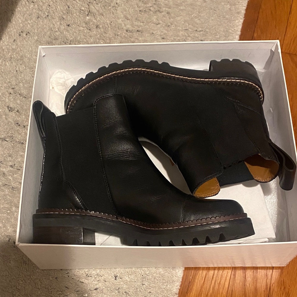 Black Leather Ankle Boots